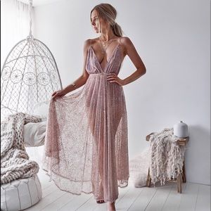 Xenia “zinnia glitter gown” mesh dress (AU 8)